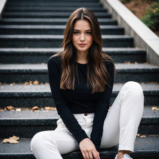 Young woman sitting on outdoor stairs