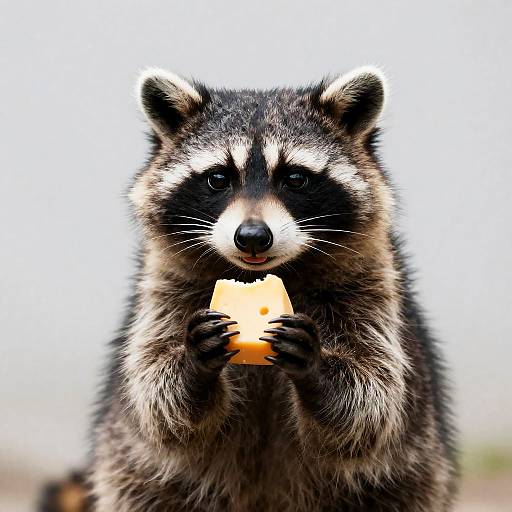 Raccoon Holding Cheese