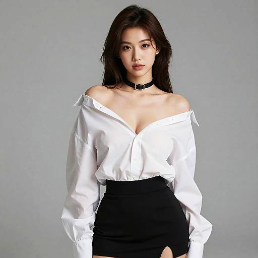 Photorealistic Girl in Fashionable Outfit