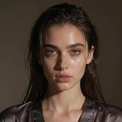 Dewy Portrait of a Young Woman