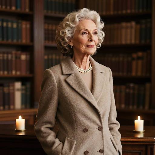 Permed Curls on Elegant Older Woman