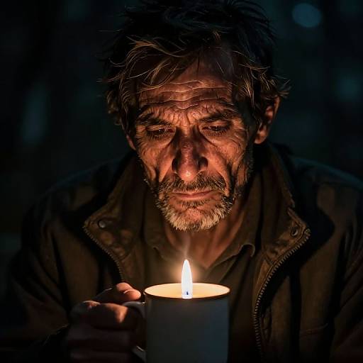 Rembrandt-Style Candlelit Traveler Portrait