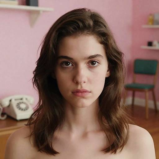 Serious Woman Portrait with Vintage Accents