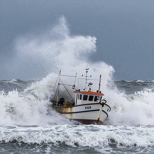 Raging Ocean with Towering Waves