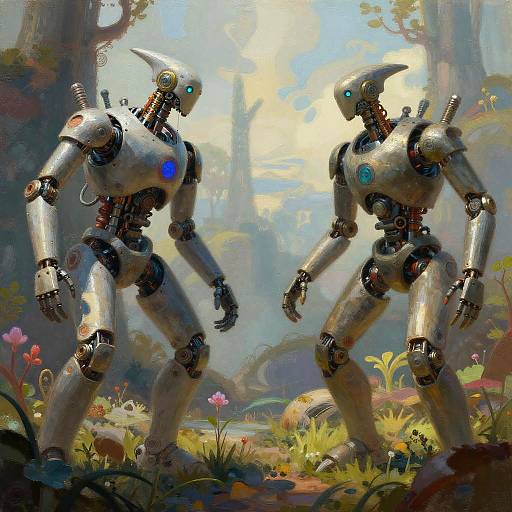 Fantasy Robotic Creatures Merging Nature