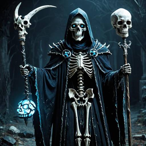 Lich Necromancer Mortis with Glowing Blue Eyes