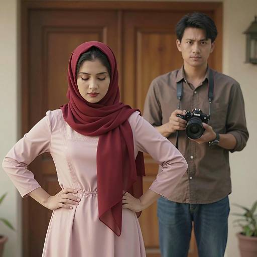 Couple Posing in a Sunny Setting