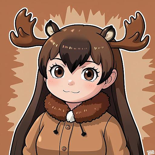 Illustration of Moose (kemono friends), kemono friends in the style of Tarmo