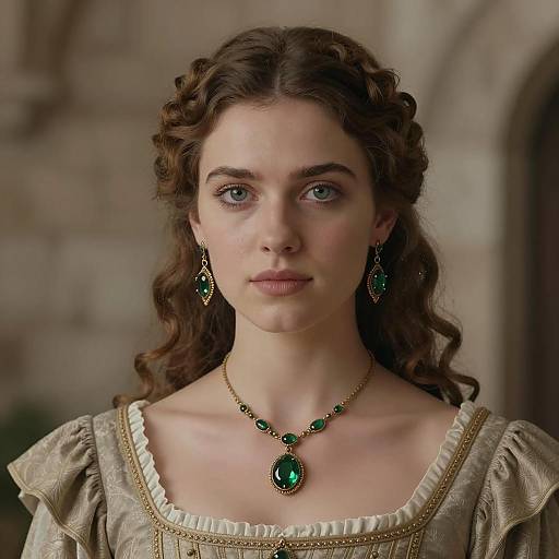 Medieval Woman in Antique Jewelry