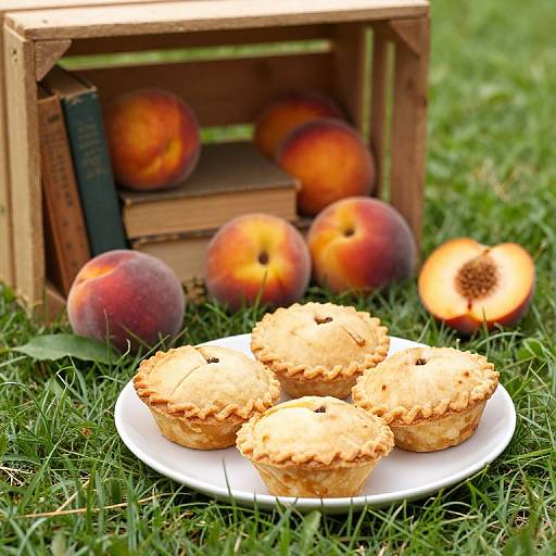 Peach Hand Pies with Vintage Books