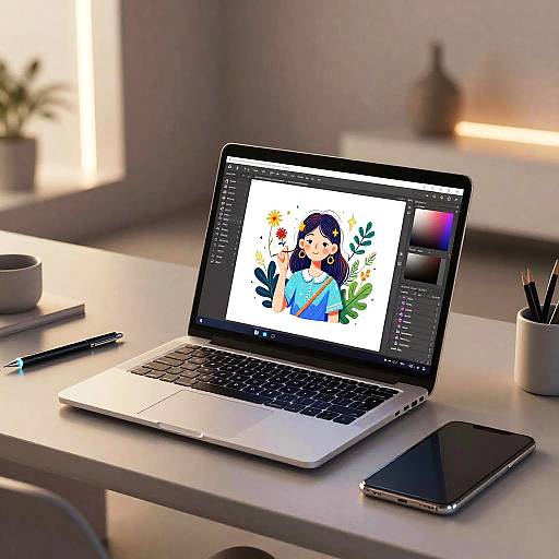 Futuristic Creative AI Workspace