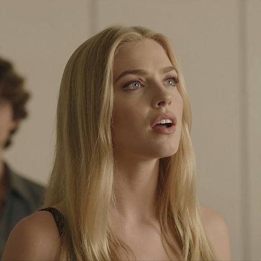 Intense Blonde Woman in Warm Lighting