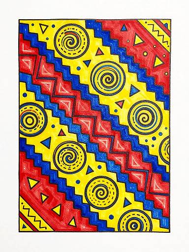 Vibrant Zig Zag Abstract Artwork