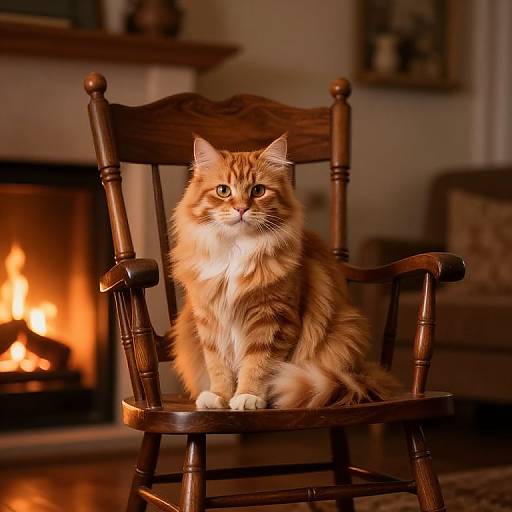 Cozy Orange Tabby in Vintage Chair