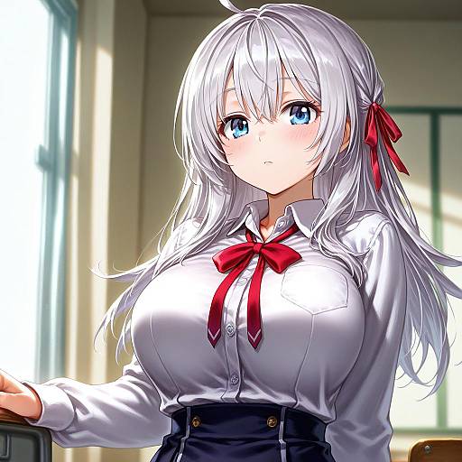 Illustration of Alisa mikhailovna kujou, tokidoki bosotto roshia-go de dereru tonari no alya-san in the style of Oyu udon