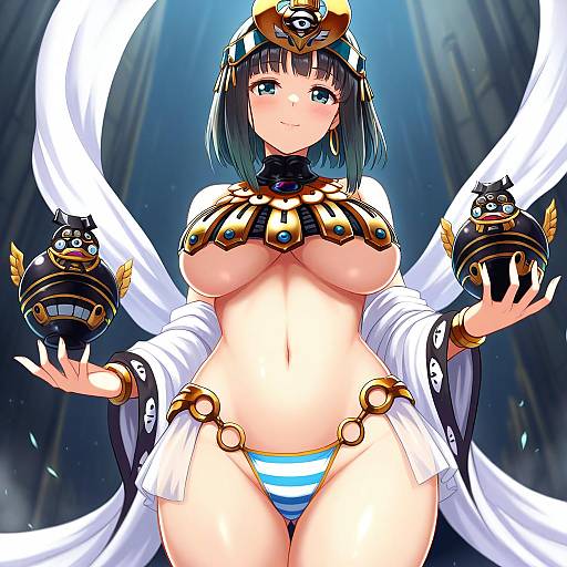 Illustration of Ancient princess menace, queen's blade in the style of Utopia