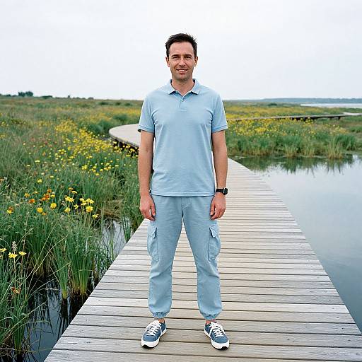 Man in Nature With Minimalist Style