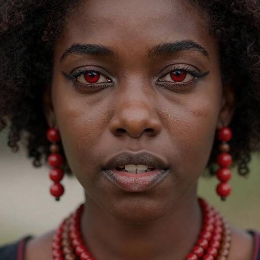Intense Close-Up of a Black Woman