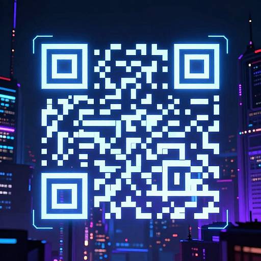 Futuristic Neon Cyberpunk QR Code