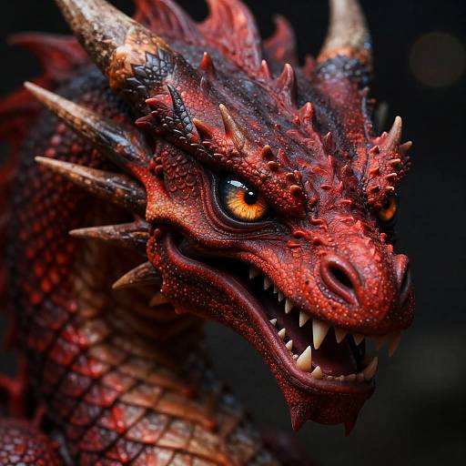 Red Dragon Head Close-Up