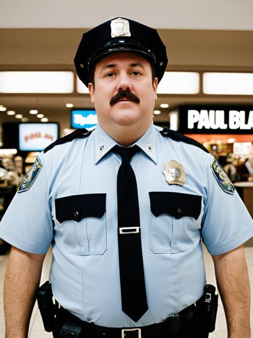 Humorous Portrait of Mall Cop