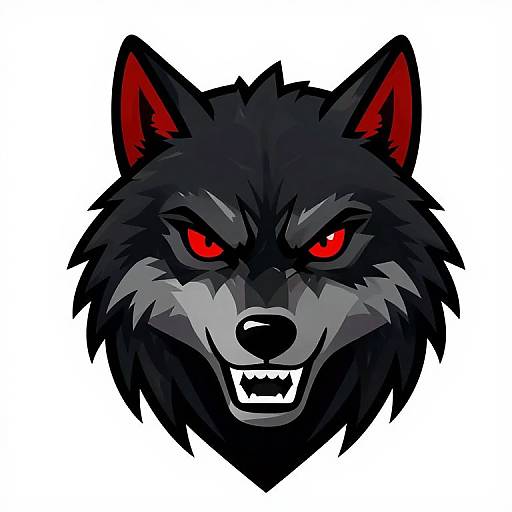Fierce Angry Black Wolf Vector