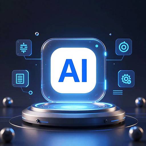 Futuristic AI Logo Enhancer Interface