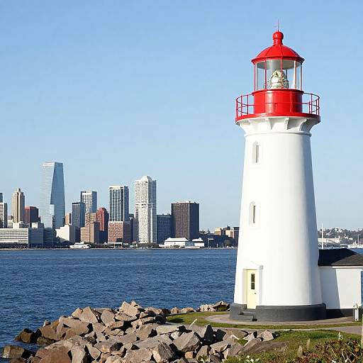 Seven Foot Knoll Light with Cityscape