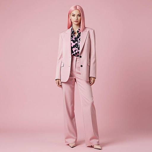 Chic Pink Blazer Fashion Portrait