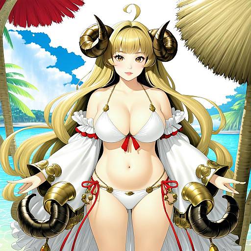 Illustration of Anila (summer) (granblue fantasy), granblue fantasy in the style of Koyama hirokazu