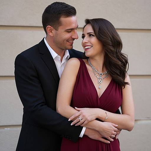 Elegant Couple Sharing Joyful Moment