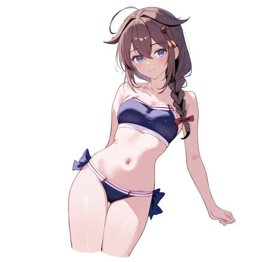 Charming Girl in Swimsuit with Smiles