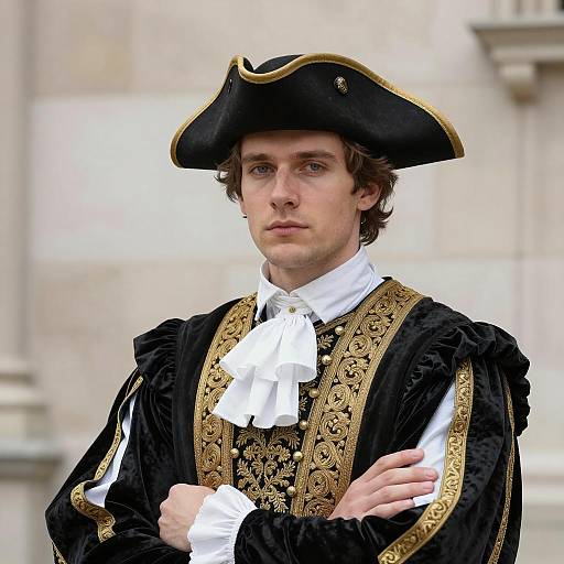 Renaissance-Era Man in Elaborate Outfit