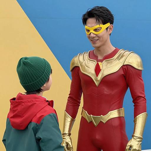 Heroic Encounter: Superhero and Child