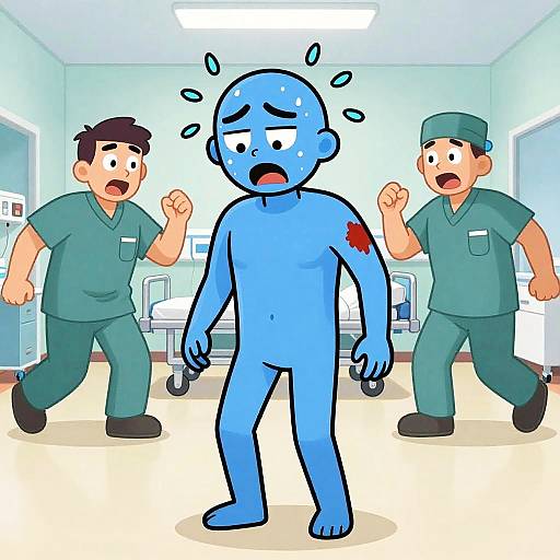 Cartoon Hypovolemic Shock in ER