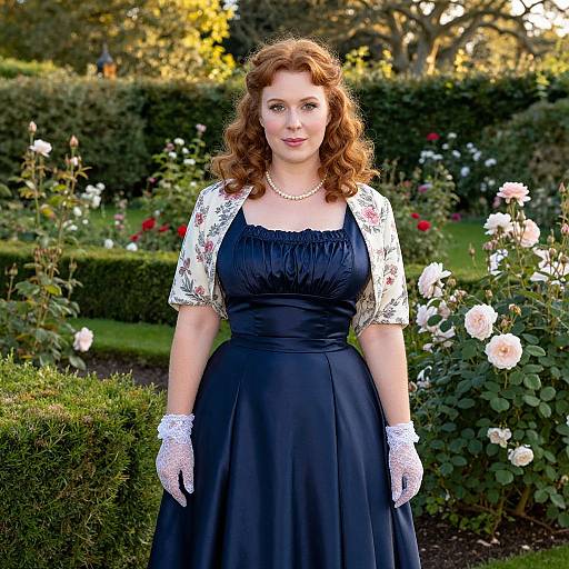 Woman in Classic British Garden Attire