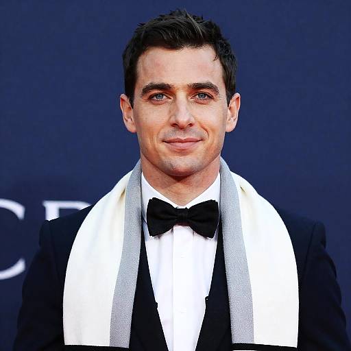 Man in Suit with Bow Tie and Scarf