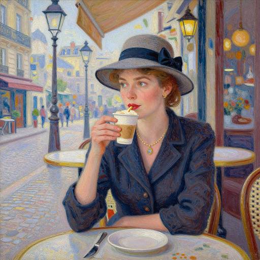 Parisian Café Elegance in Impressionism