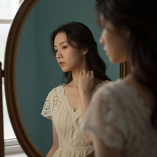 Ethereal Woman in Vintage Lace