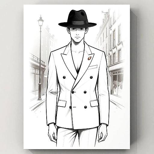 Minimalist Elegant Man in Fedora
