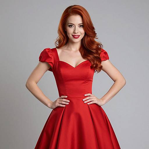 Red-Haired Woman in Elegant Dress