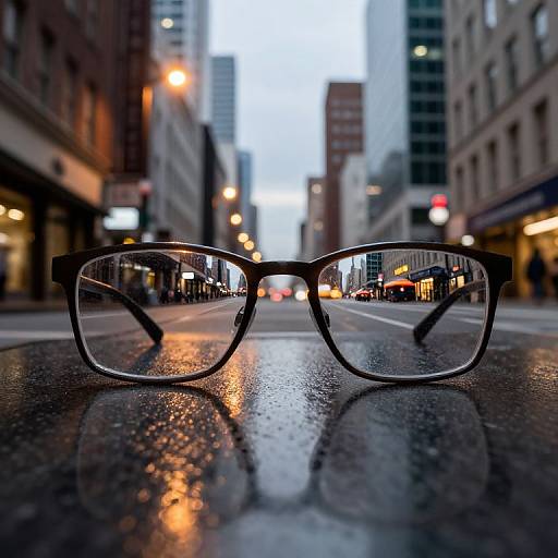 Photorealistic Cityscape Through Glasses
