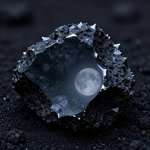 Glistening Obsidian Rock Formation