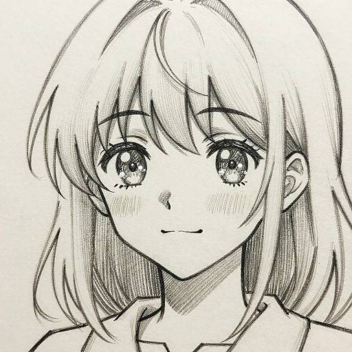 Delicate Anime Girl Pencil Sketch