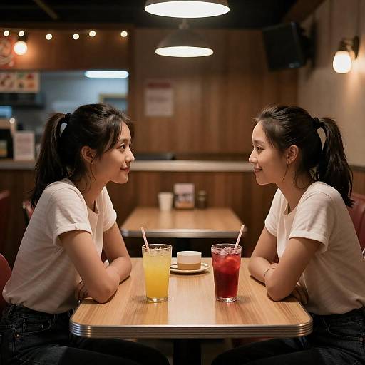 Dim Diner Conversation Between Two Women