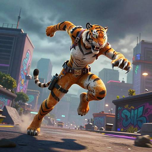 Epic Fortnite Tiger Woman Leap