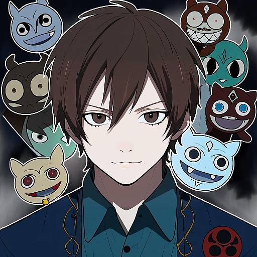 Illustration of Amano keita, youkai watch in the style of Feint721
