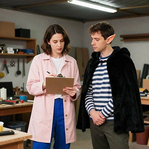 Workshop Scene with Unique Characters