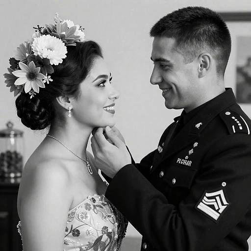 Intimate Black-and-White Couple Portrait