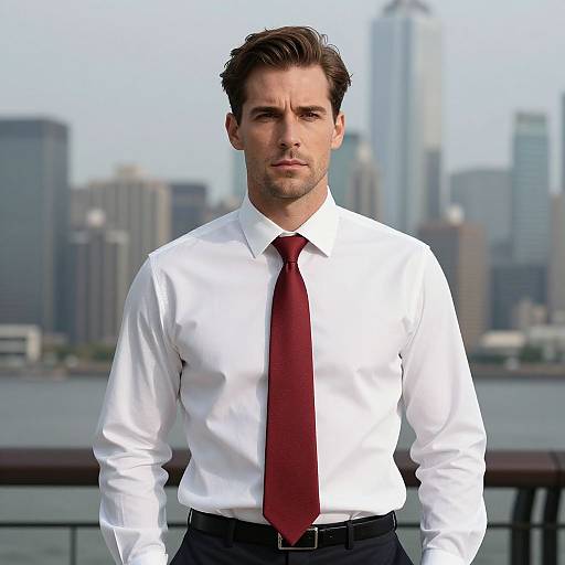 Confident Man in City Skyline